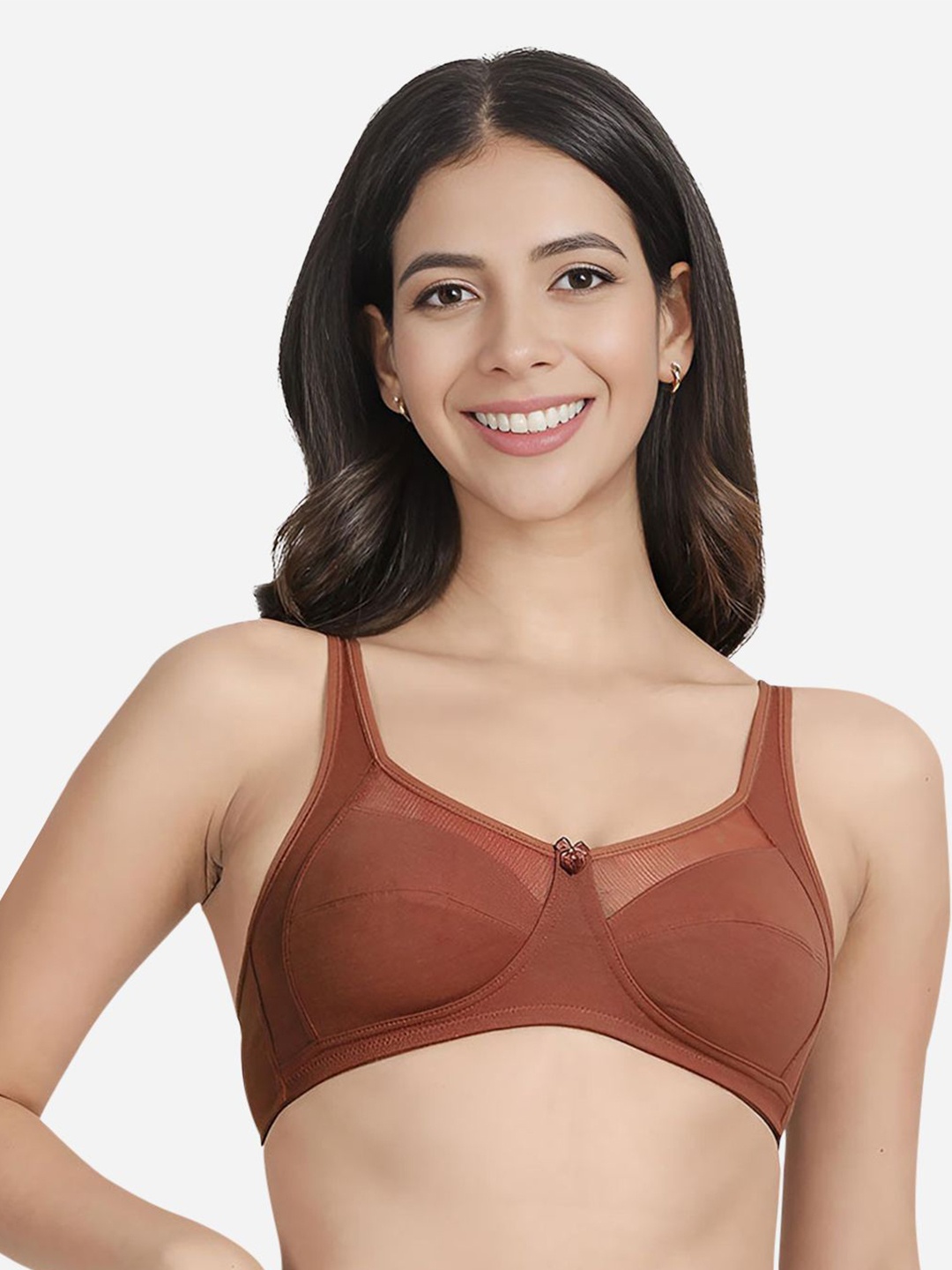 

Susie Full Coverage Non Padded Everyday Bra-All Day Comfort, Brown