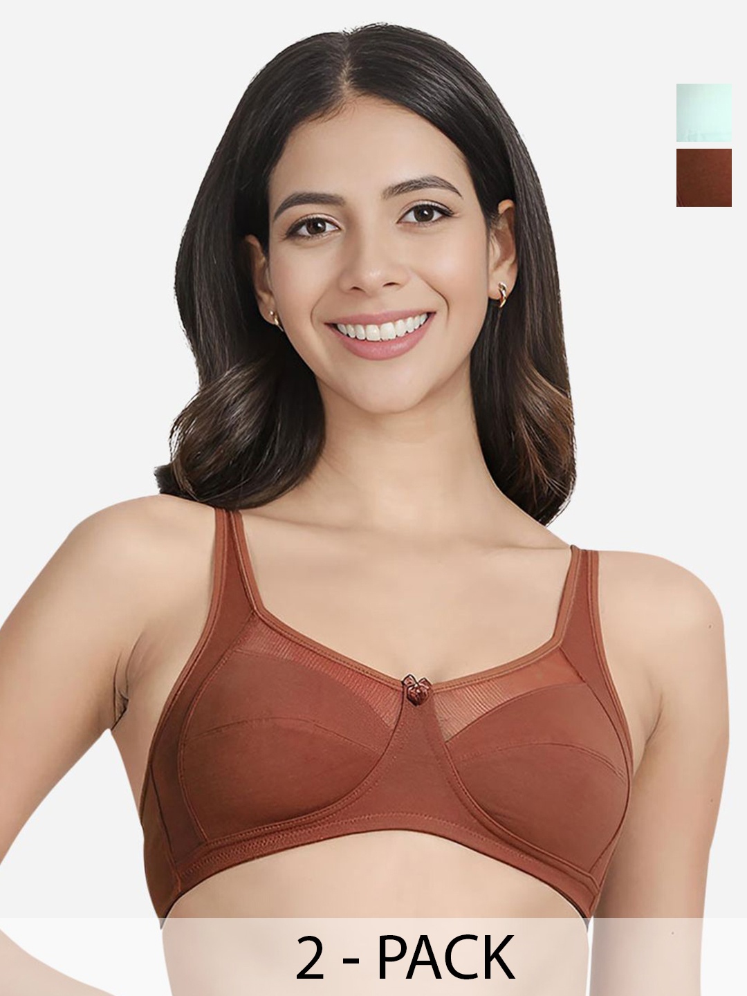 

Susie Full Coverage Non Padded Everyday Bra-All Day Comfort, Brown