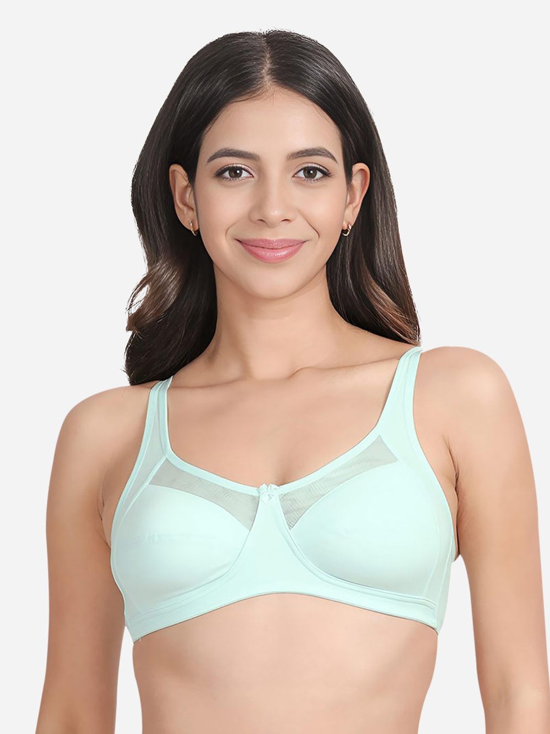 

Susie Full Coverage Cotton Non Padded Everyday Bra-All Day Comfort, Blue