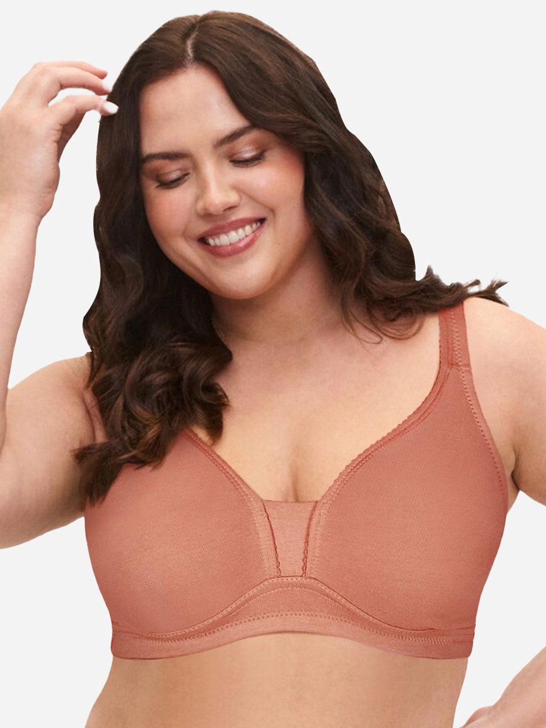 

Susie Medium Coverage Non Padded Plunge Bra-All Day Comfort\, Brown