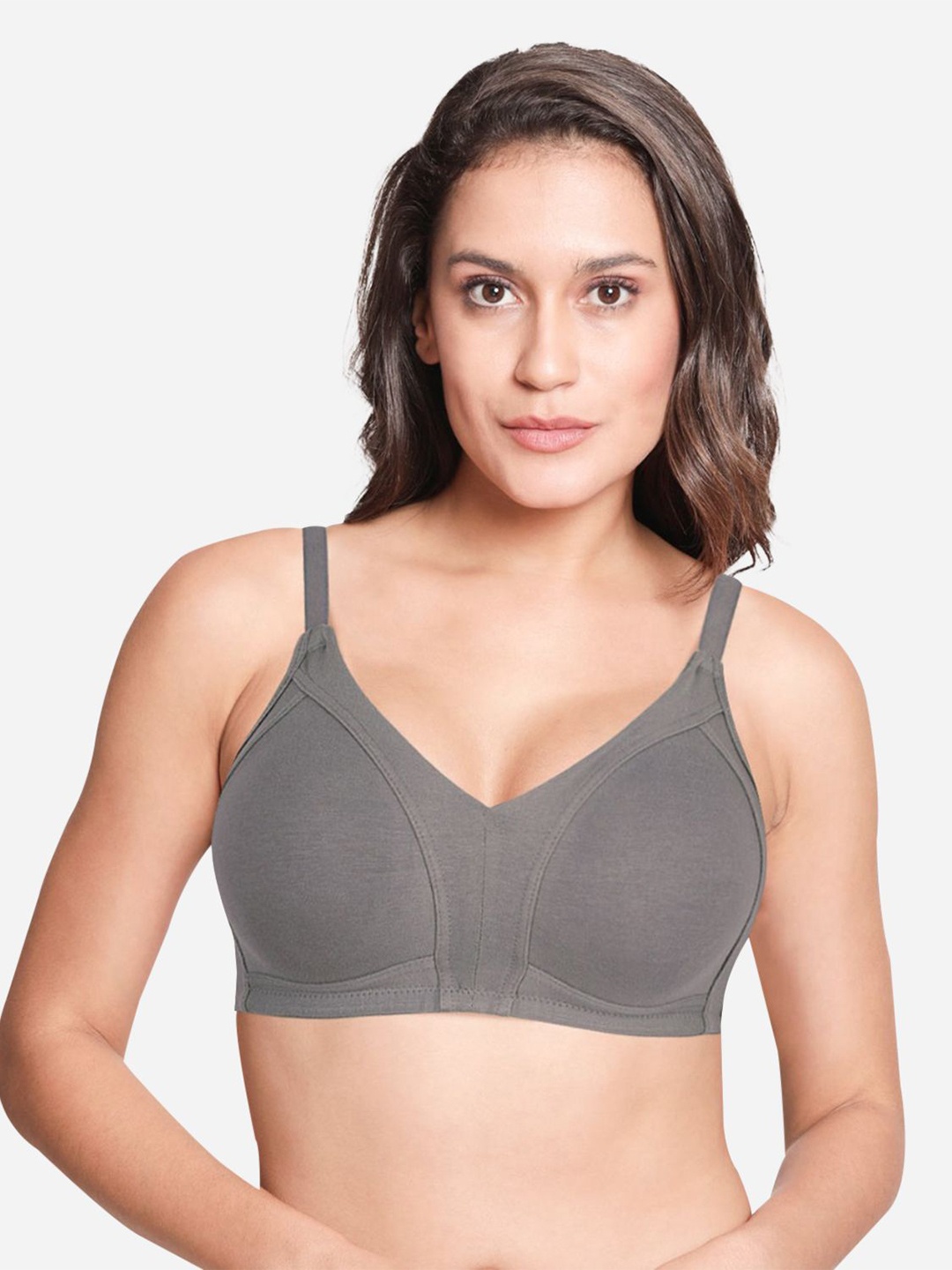 

Susie Full Coverage Cotton Non Padded Minimizer Bra-All Day Comfort, Grey