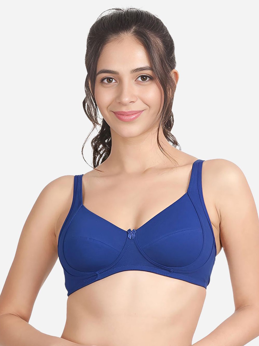 

Susie Medium Coverage Cotton Non Padded Everyday Bra-All Day Comfort, Blue