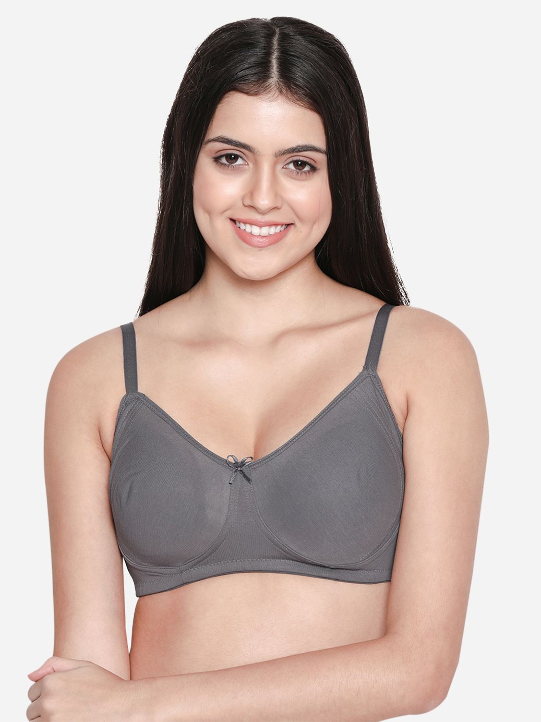 

Susie Full Coverage Cotton Non Padded Everyday Bra-All Day Comfort, Grey