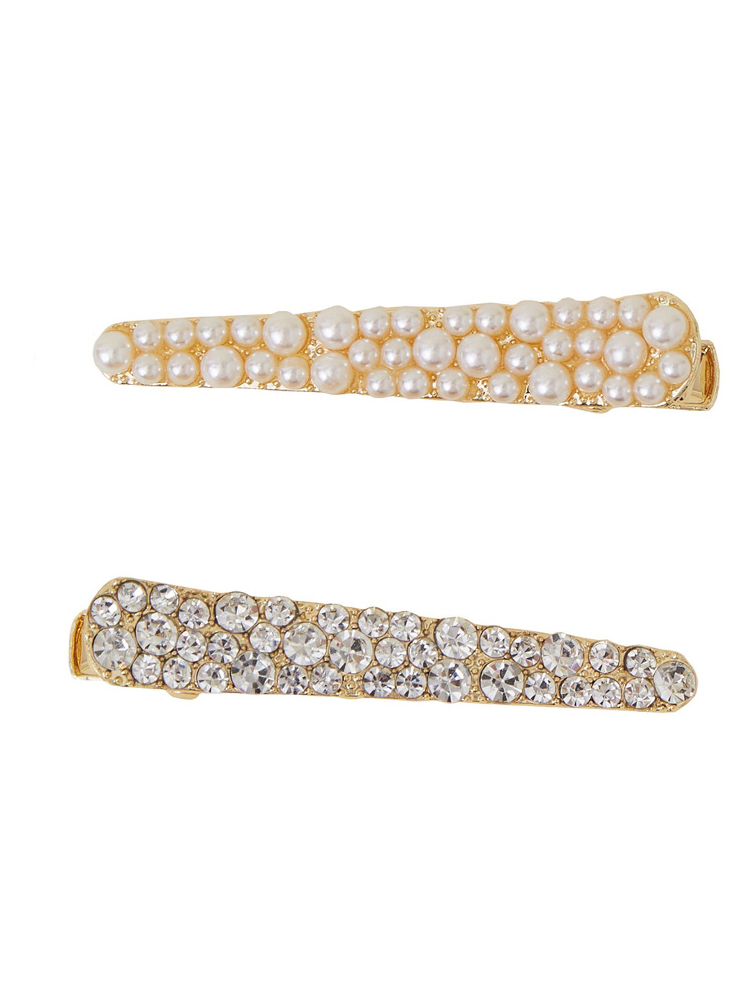 

Accessorize Girls Set Of 2 Beaded Alligator Hair Clips, Gold