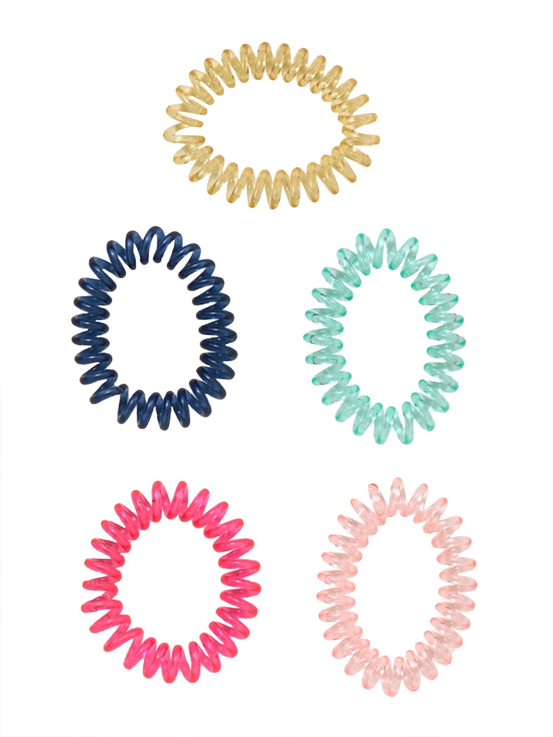 

Accessorize Girls Set Of 5 Spiral Ponytail Holders, Pink