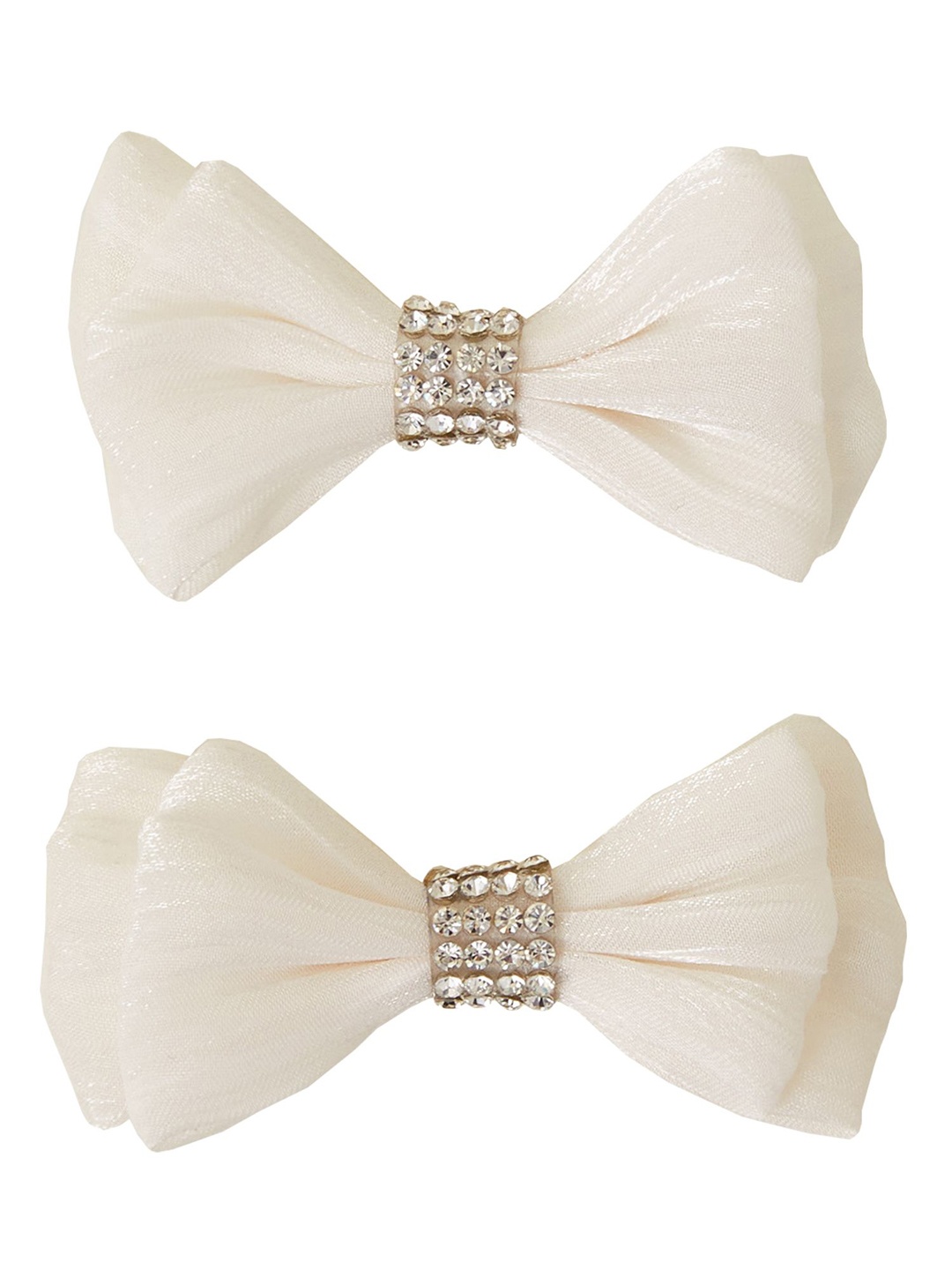 

Accessorize Girls Set Of 2 Embellished French Barrette, White