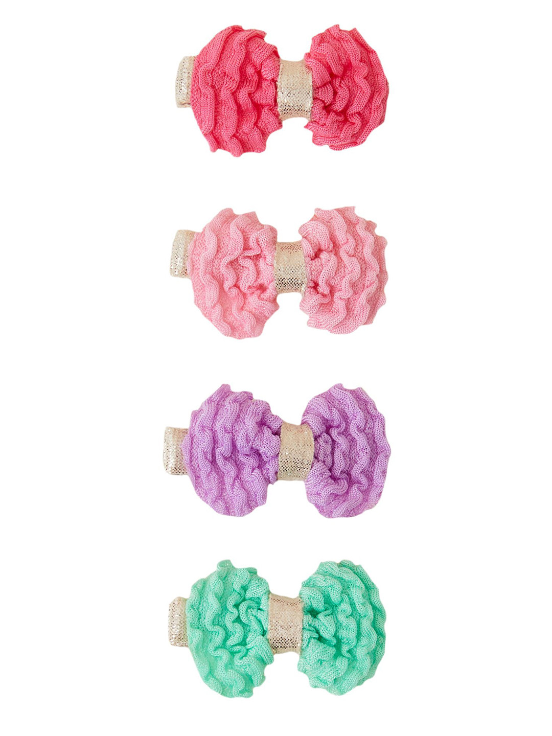 

Accessorize Girls Set Of 4 Bow Details Alligator Hair Clip, Purple