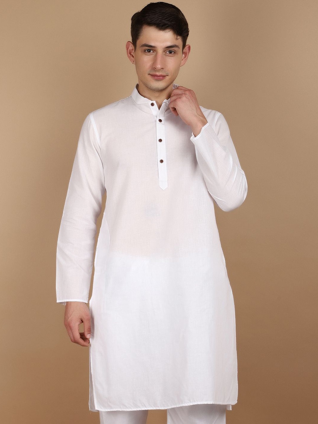 

V-Mart Mandarin Collar Straight Kurta with Churidar, White
