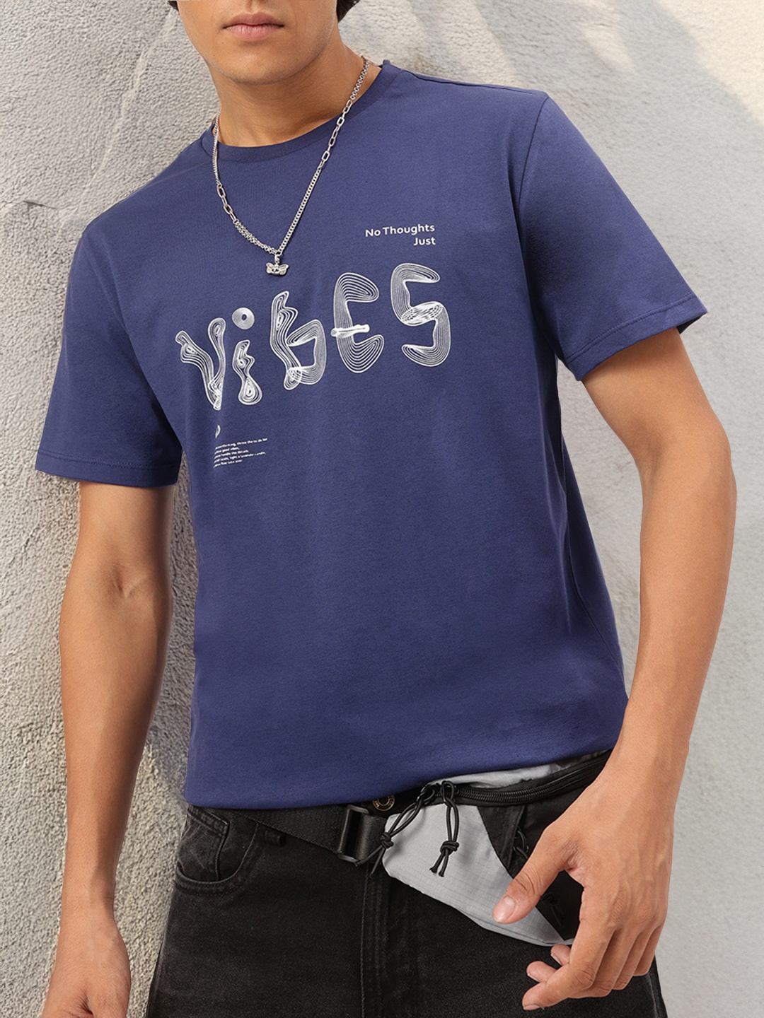 

Kook N Keech Understated Vibes Printed T-shirt, Blue