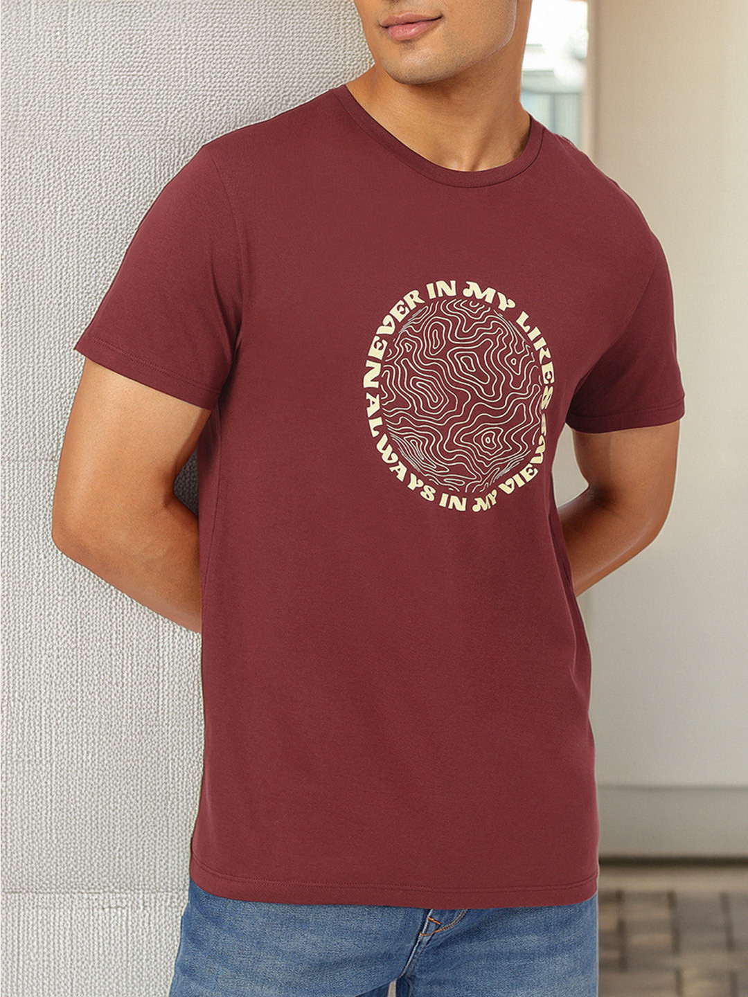

Kook N Keech Groozy Basic Printed T-shirt, Maroon