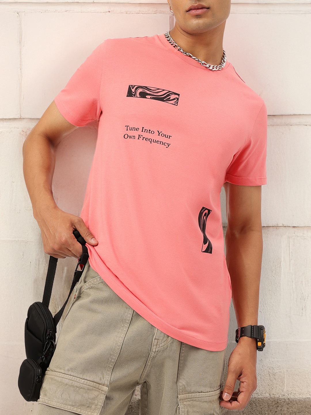 

Kook N Keech Issa Vibe Graphic Printed T-shirt, Coral