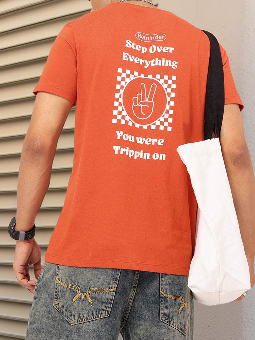 

Kook N Keech Terracotta Tones Comfy Streetwear Typography Printed T-shirt, Rust
