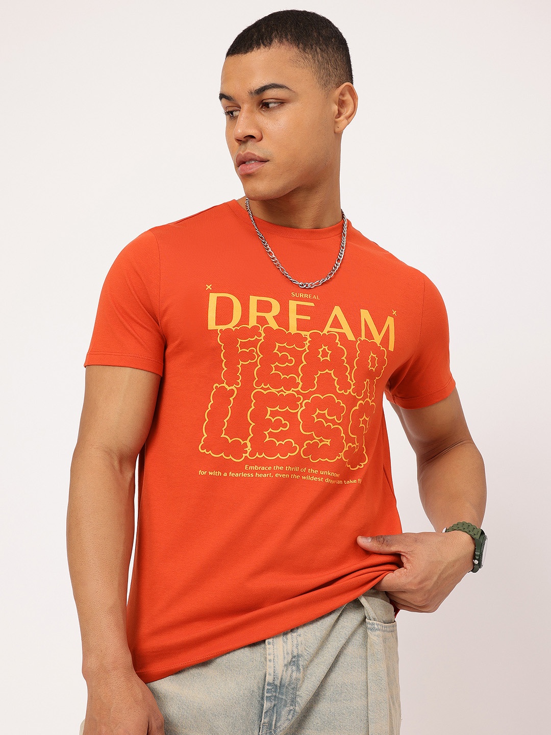 

Kook N Keech Dream Big Typography T-Shirt, Orange