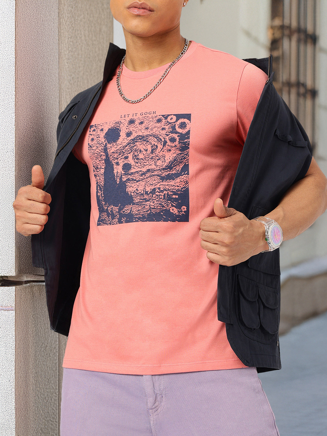 

Kook N Keech Daring Designs Typography T-shirt, Peach