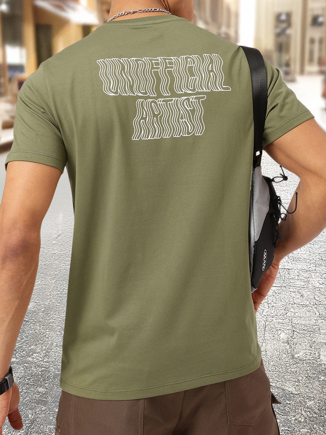 

Kook N Keech Urban Jungle Typography Print T-shirt, Olive