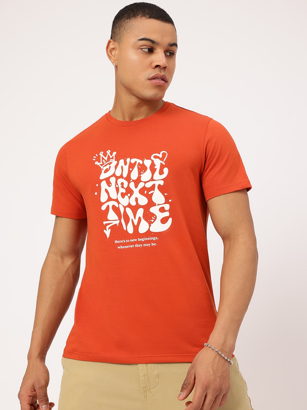

Kook N Keech Au Revoir Typography T-Shirt, Rust