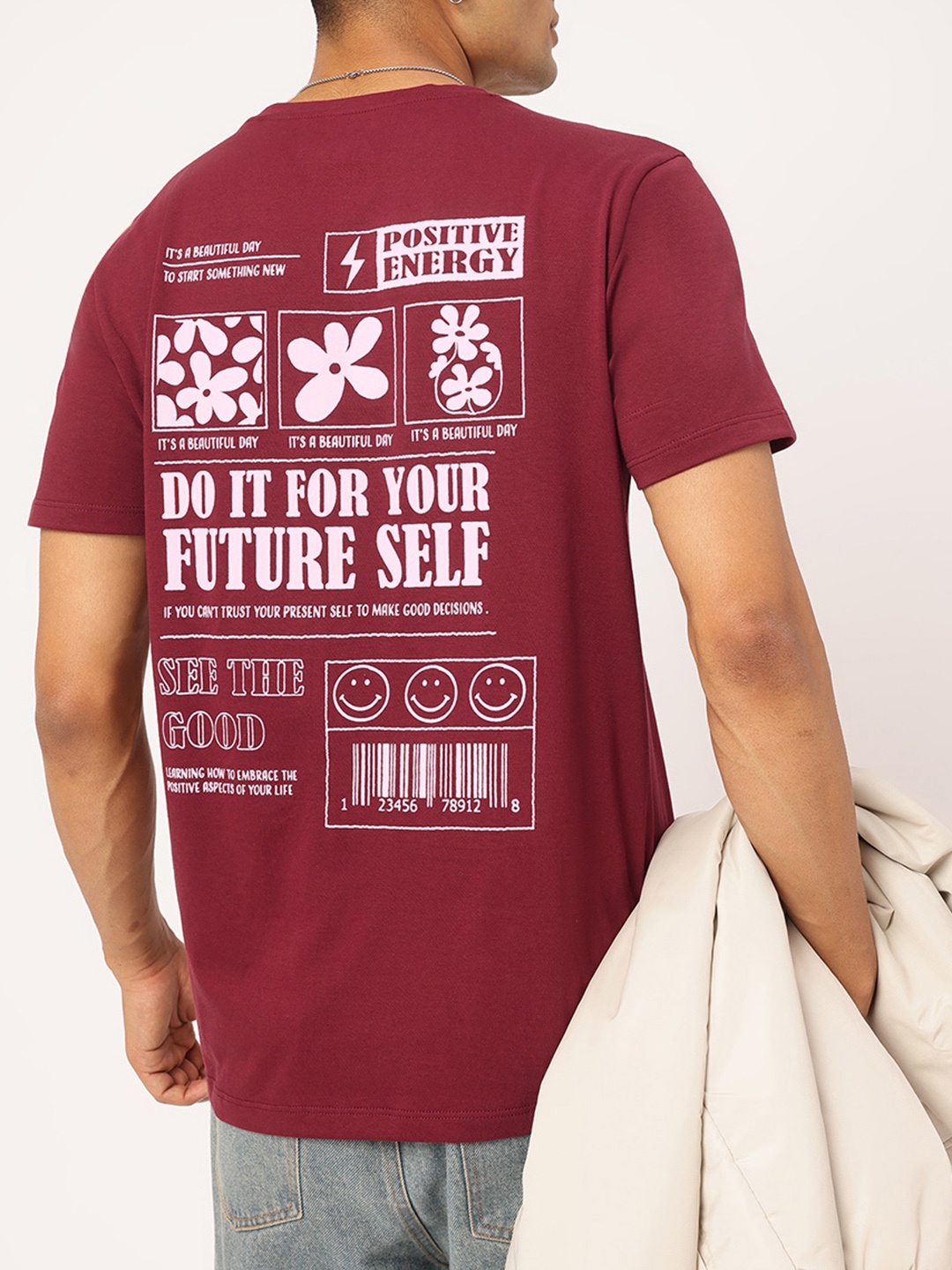 

Kook N Keech Urban Artwear Typography Printed T-shirt, Maroon