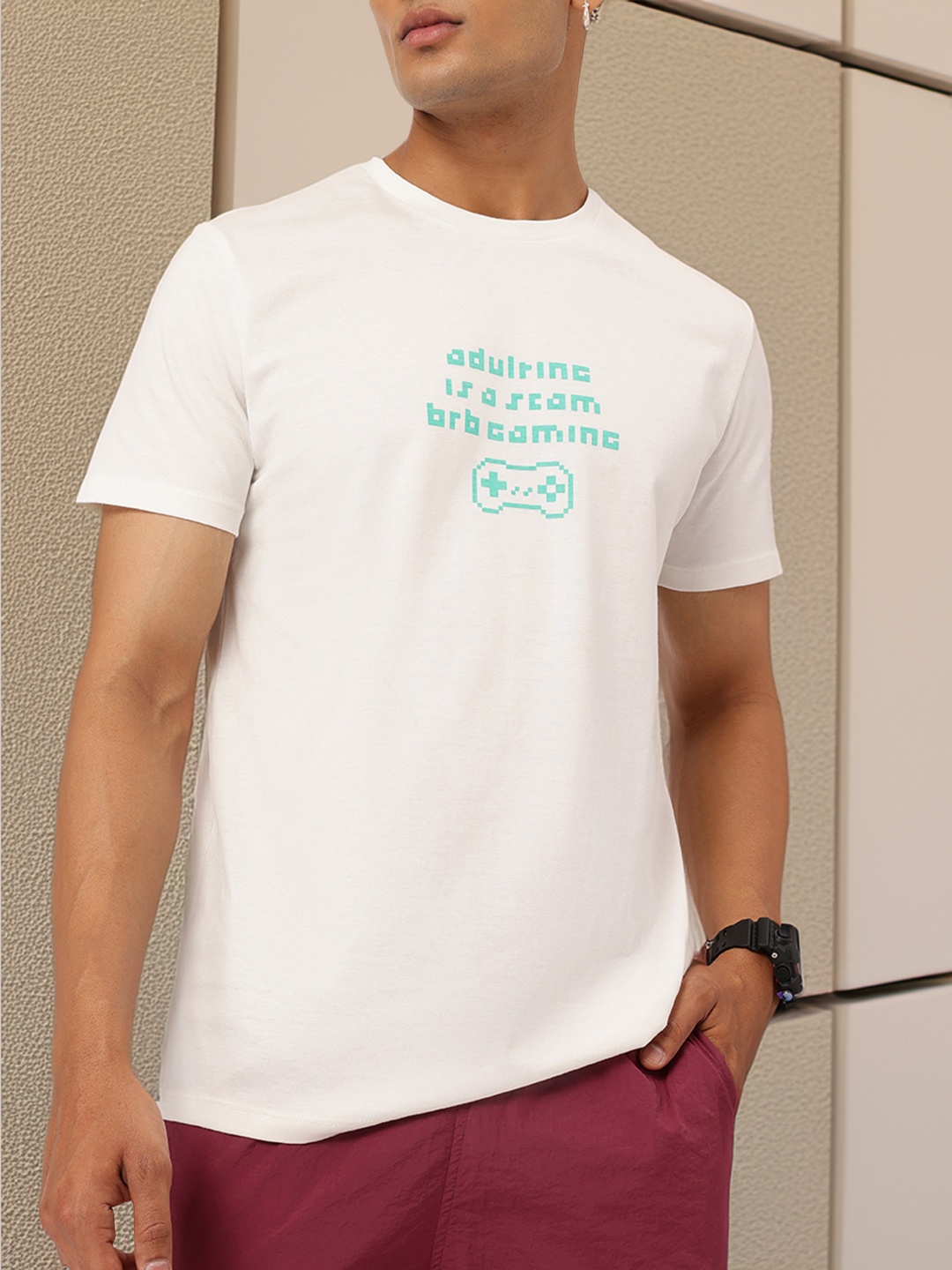 

Kook N Keech Pixelated Prophecy Printed T-shirt, White