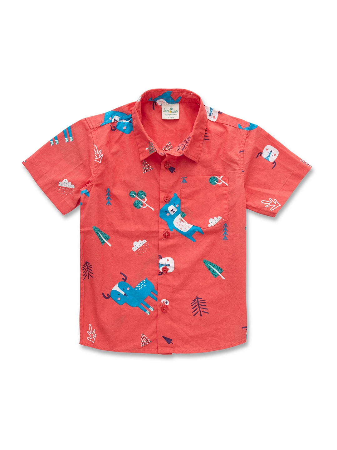 

JusCubs Boys Contemporary Opaque Printed Casual Shirt, Orange