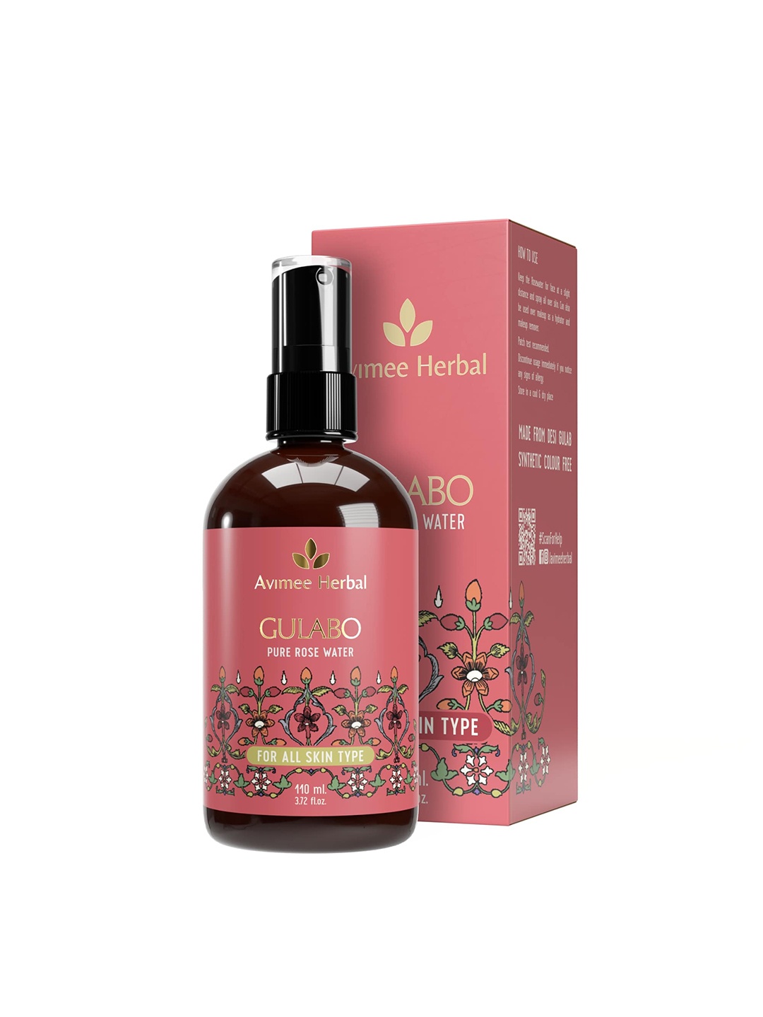 

Avimee Herbal Gulabo Pure Rose Water - 110ml, Pink