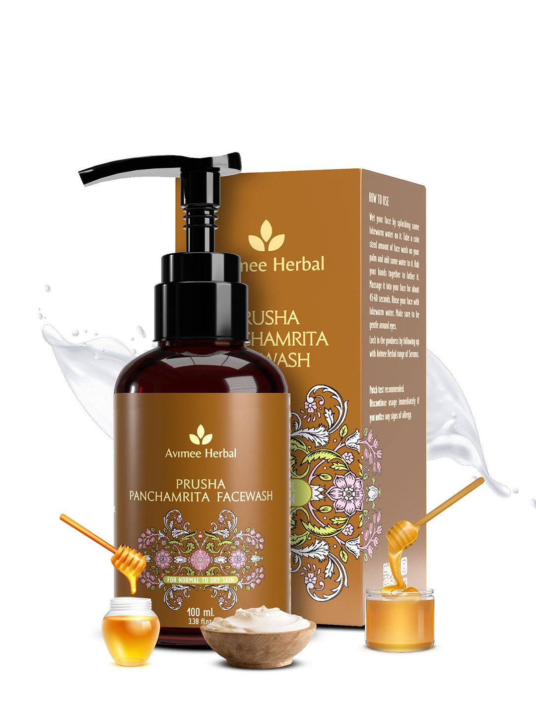 

Avimee Herbal Prusha Panchamrita Face Wash - 100ml, Brown