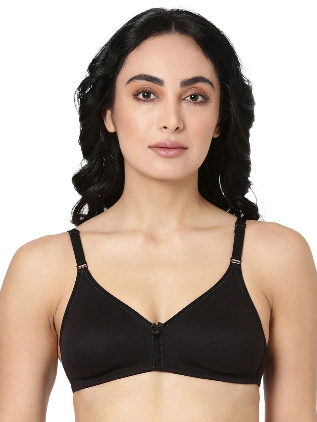 

BLOSSOM Women's Seamless Non Padded Non Wired Everyday Bra, Black