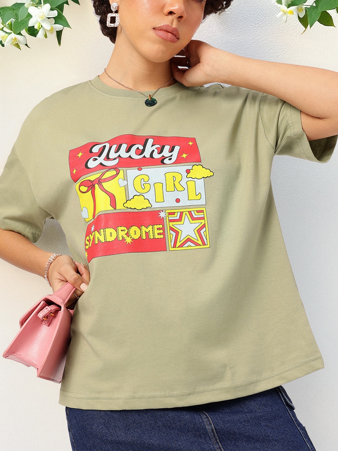 

DressBerry Witty Wear Typo-Printed Comfy T-shirt, Green