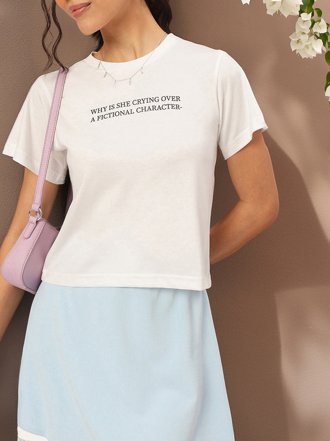 

DressBerry Phrase Phenomenon Printed T-shirt, White