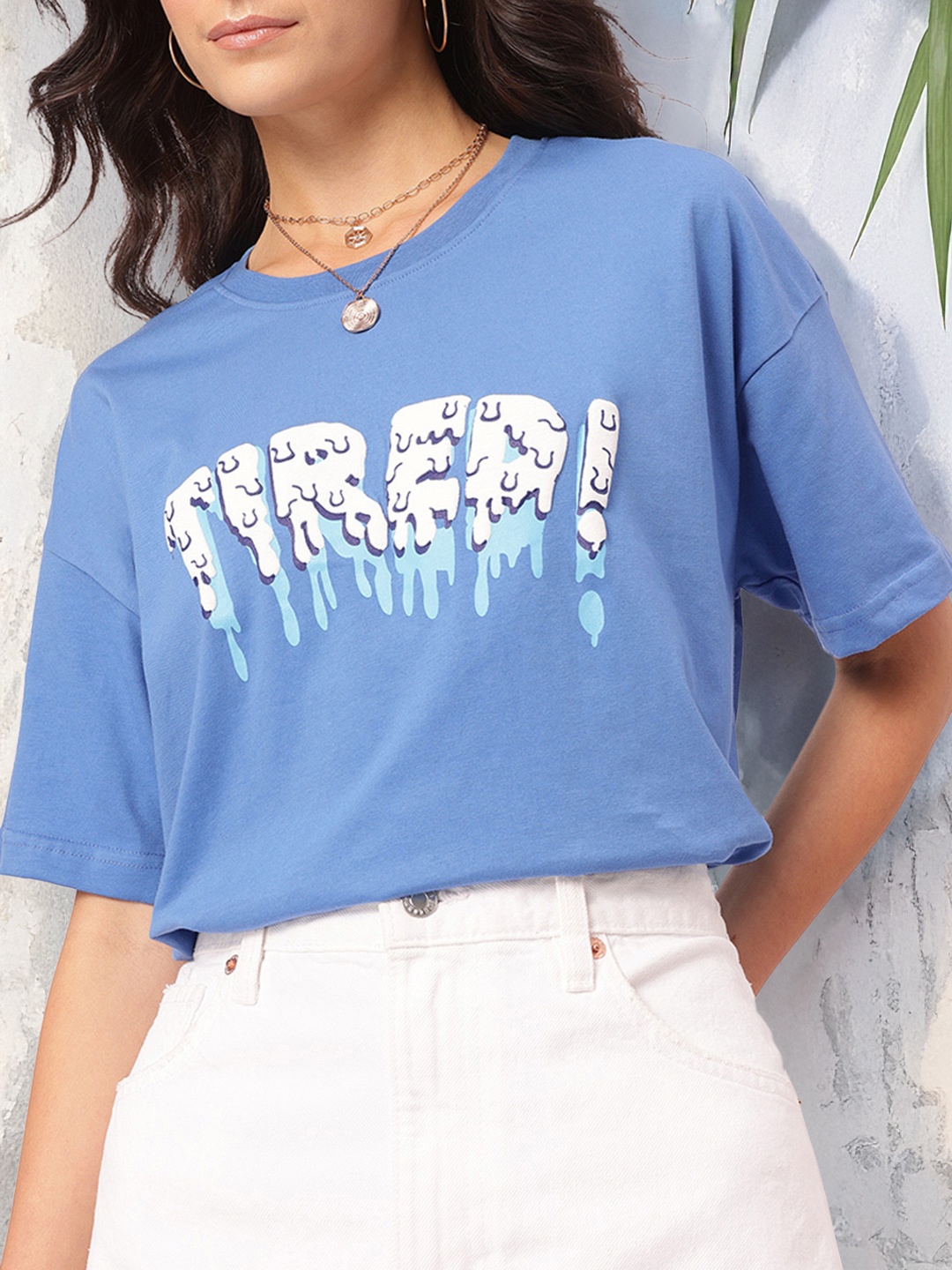 

Dressberry City Chic Printed Relaxed T-Shirt, Blue