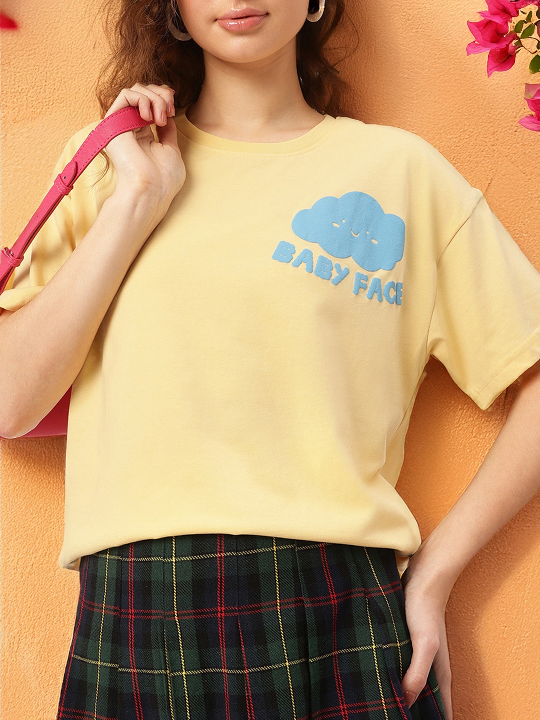 

DressBerry Trendsetter Printed T-shirt, Yellow
