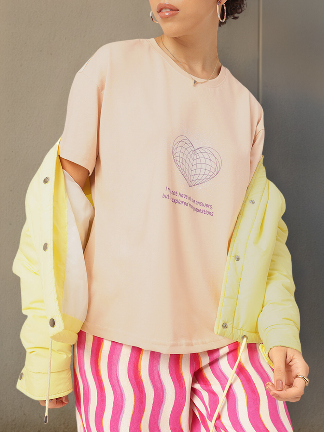 

DressBerry Script & Style Dropped-Ease T-Shirt, Beige