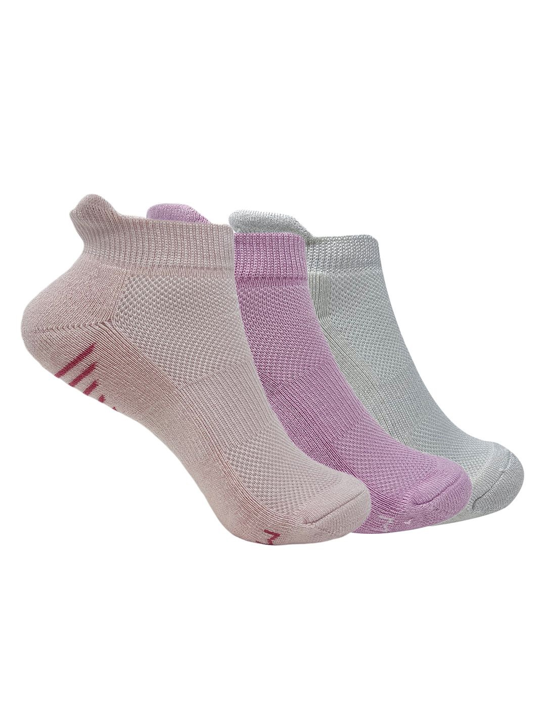 

Mint & Oak Women Pack Of 3 Patterned Ankle-Length Socks, Purple
