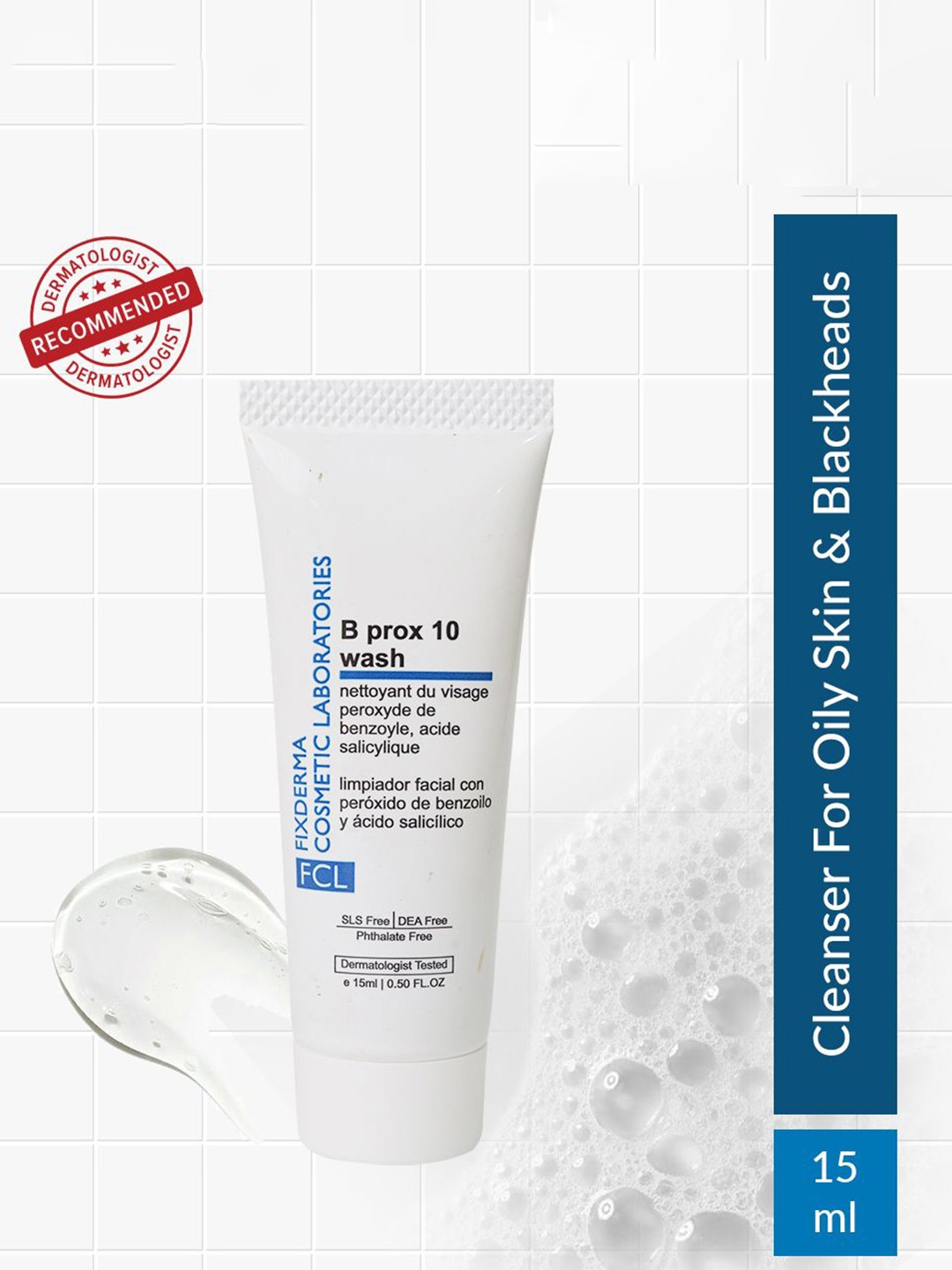

FIXDERMA COSMETIC LABORATORIES 2% Salicylic Acid & Benzoyl Peroxide Face Cleanser-100ml, White
