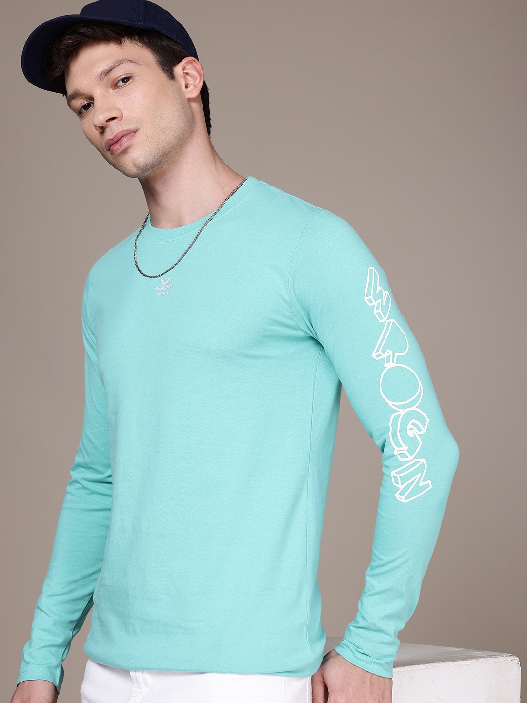 

WROGN Long Sleeves Pure Cotton T-shirt, Blue
