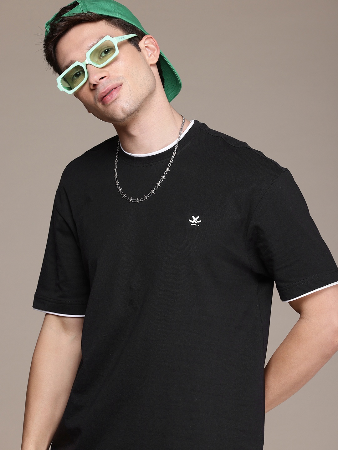 

WROGN Oversized Pure Cotton T-shirt, Black