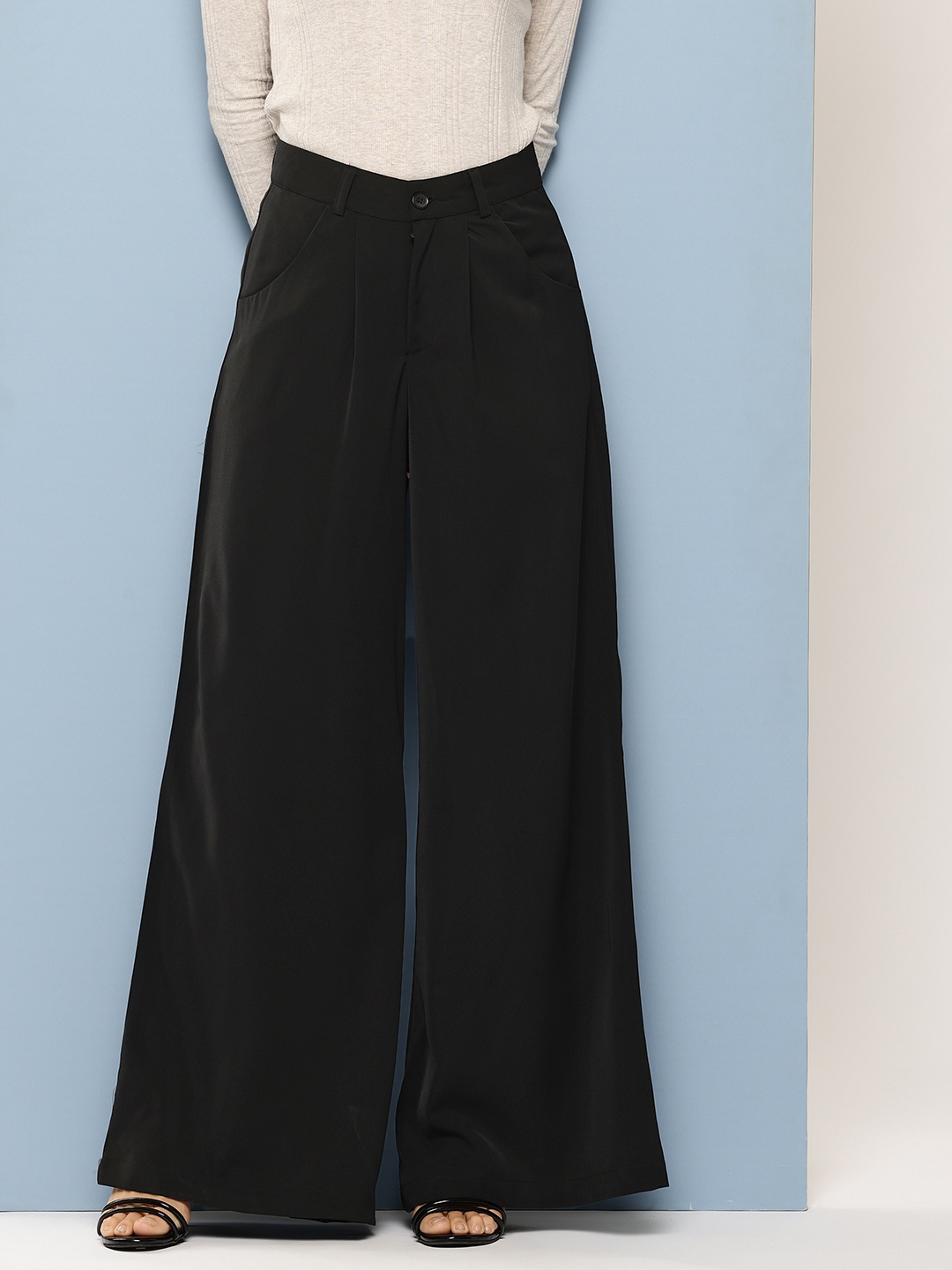 

Chemistry Women Wide Leg Palazzos, Black