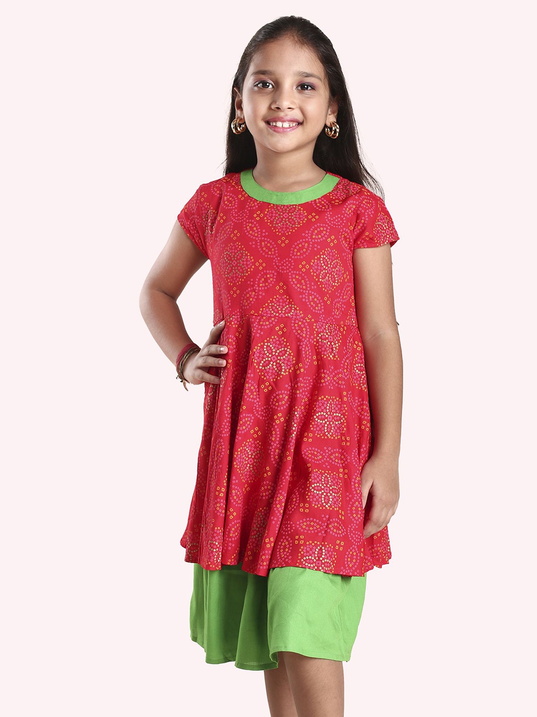 

KiddoPanti Printed Fit & Flare Dress, Red