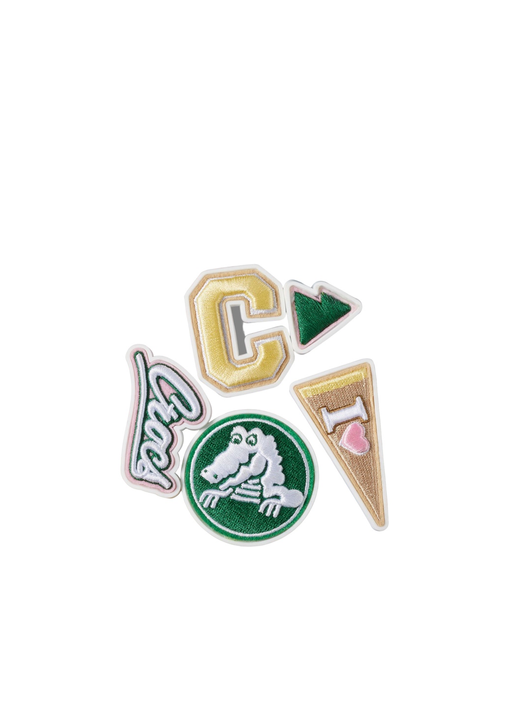 

Crocs Adults-Unisex 5-PcsVarsity Crocs Charms Jibbitz, Green