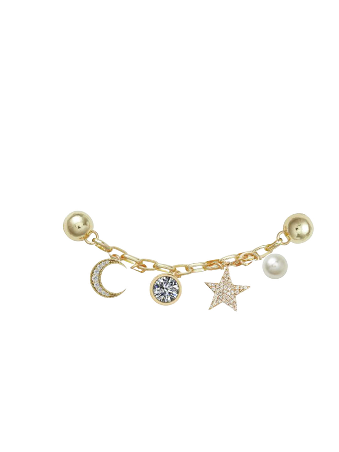 

Crocs Adults-Women Yellow & White Ramadan Chain Shoe Charm Jibbitz, Gold