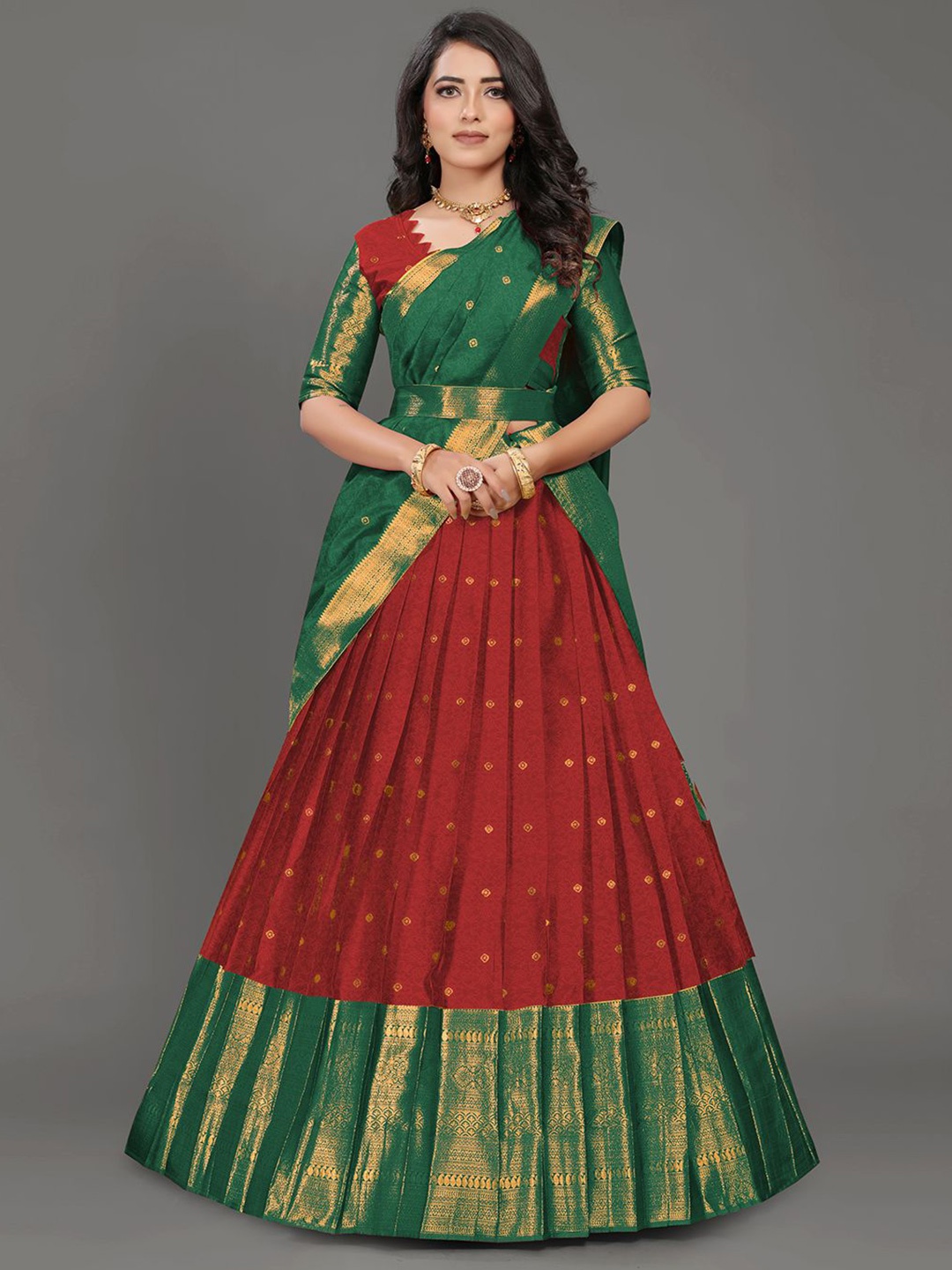 

Saaransh Unstitched Lehenga & Blouse With Dupatta, Maroon