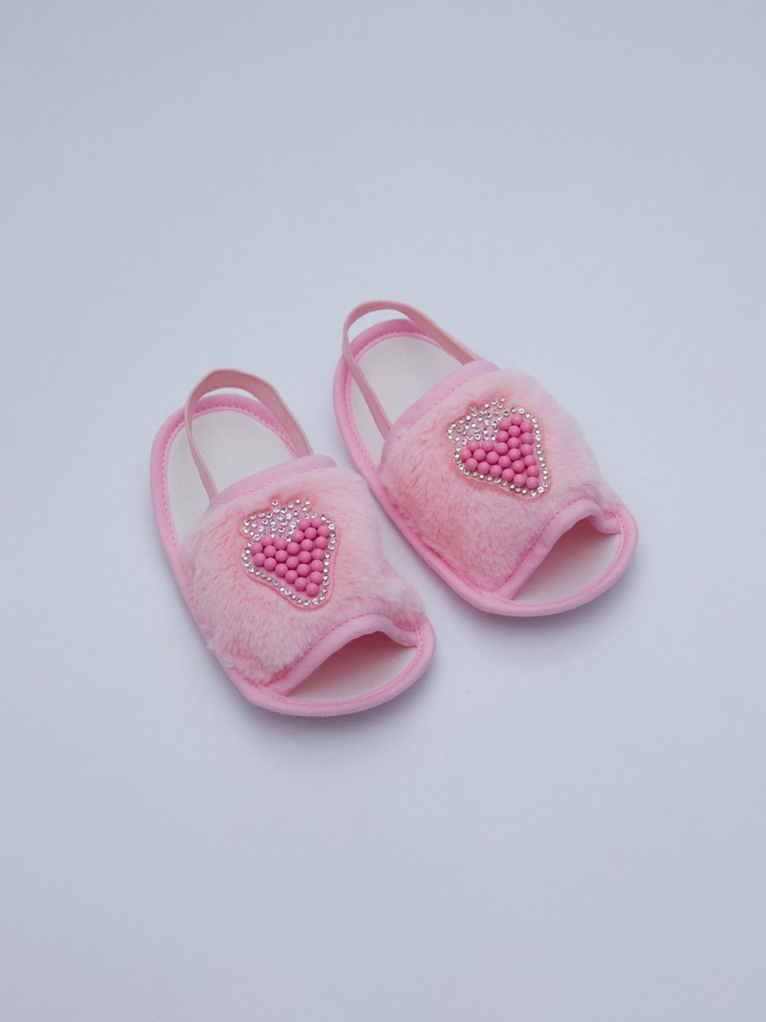 

BAESD Infant Girls Embellished Open Toe Flats, Pink