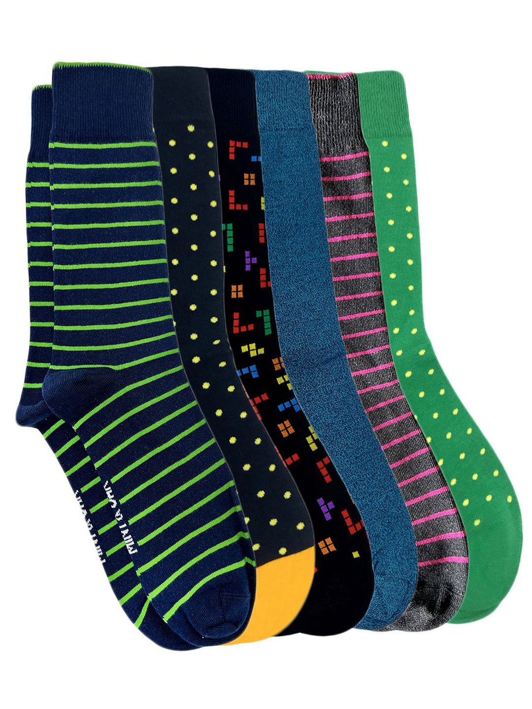 Mint & Oak Men Pack Of 6 Assorted Above Ankle-Length Socks