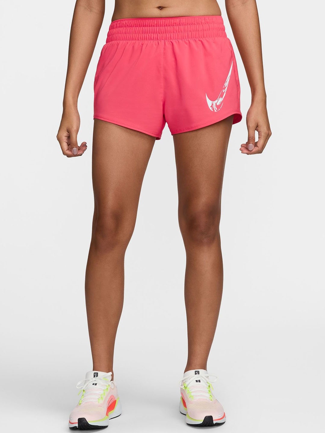 

Nike One Women's Dri-FIT Mid-Rise Brief-Lined Graphic Shorts, Pink