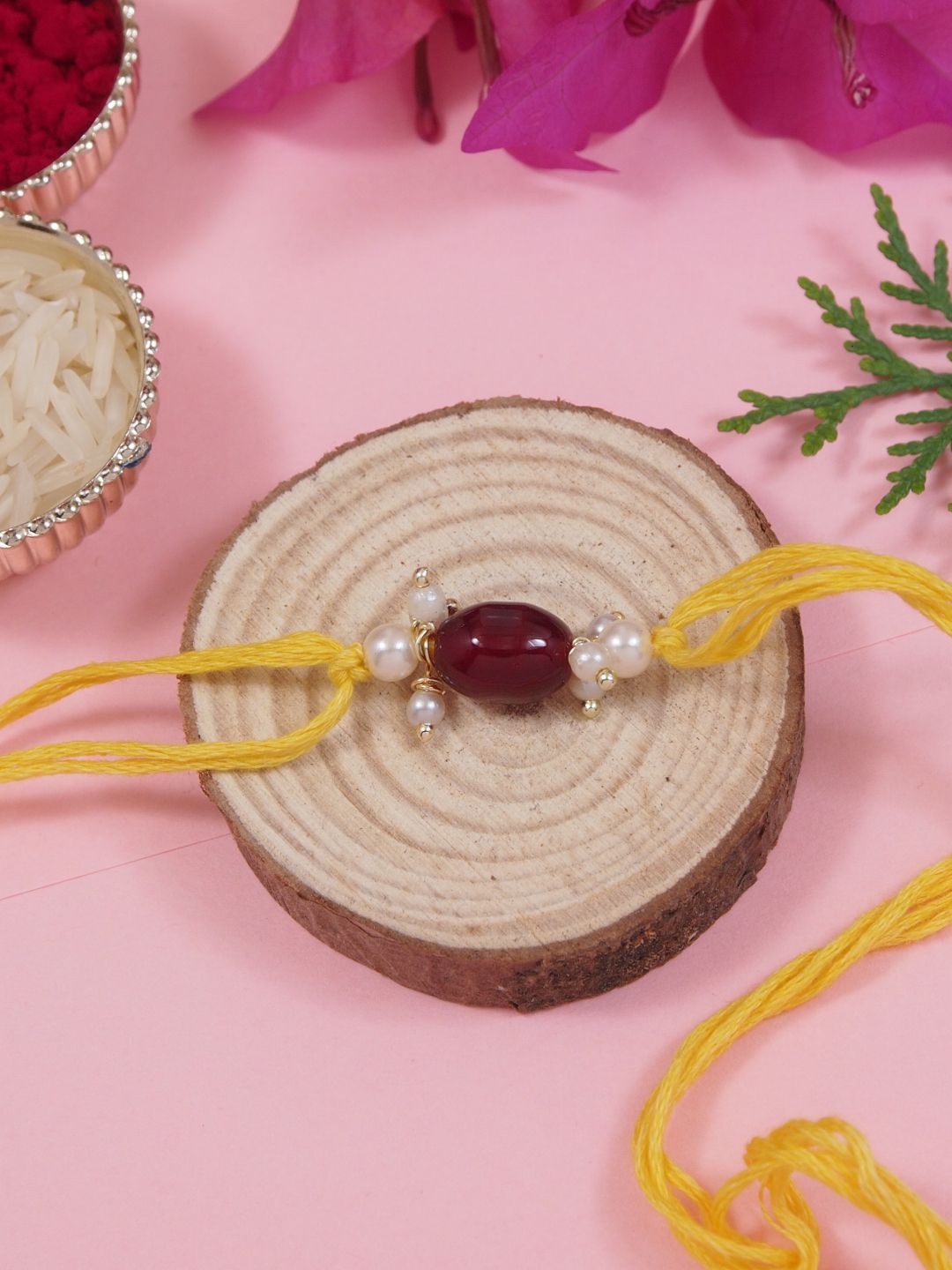 

I Jewels Pearl Bhaiya Rakhi, Maroon