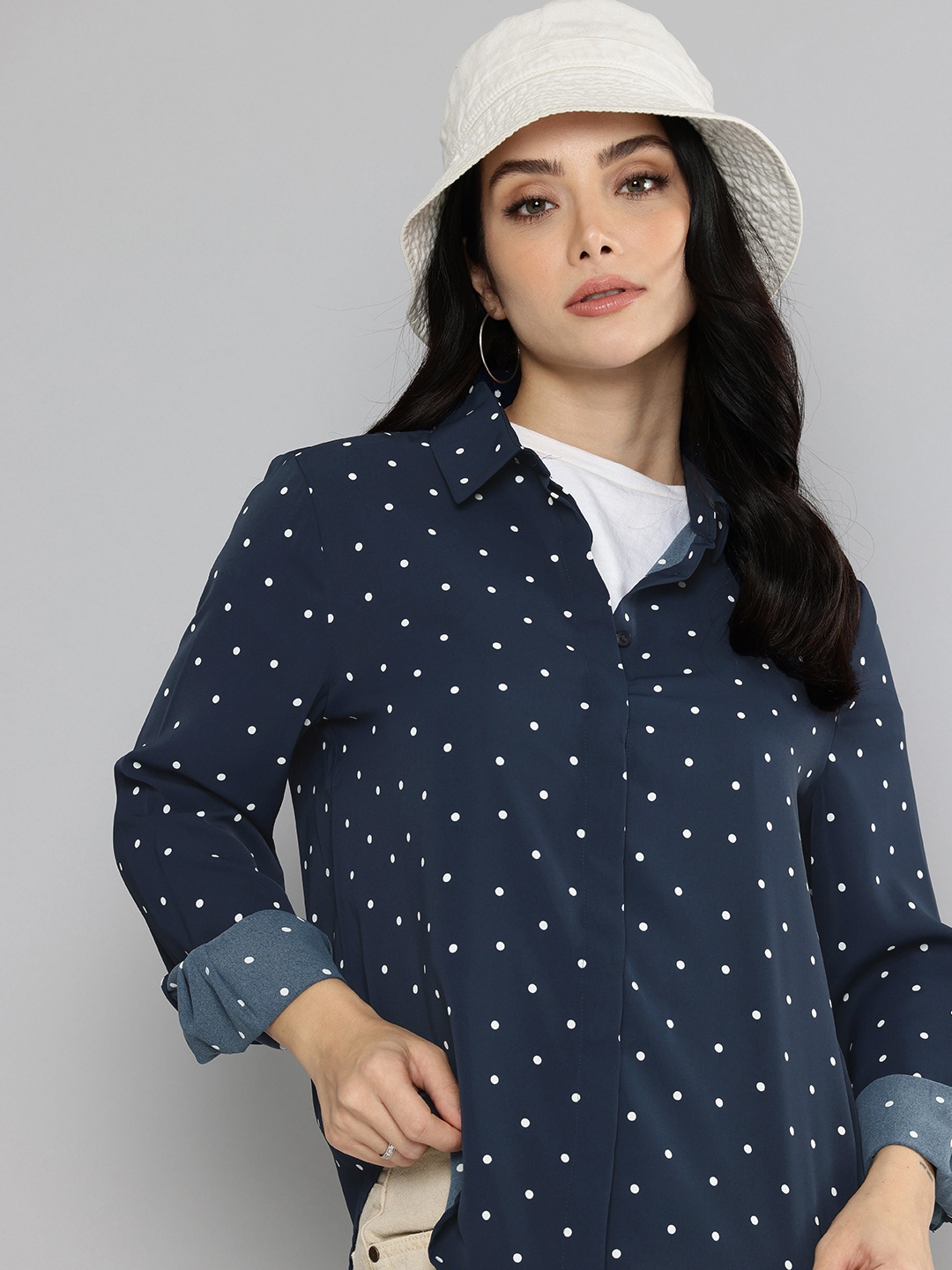 

Levis Polka Dot Printed Casual Shirt, Navy blue