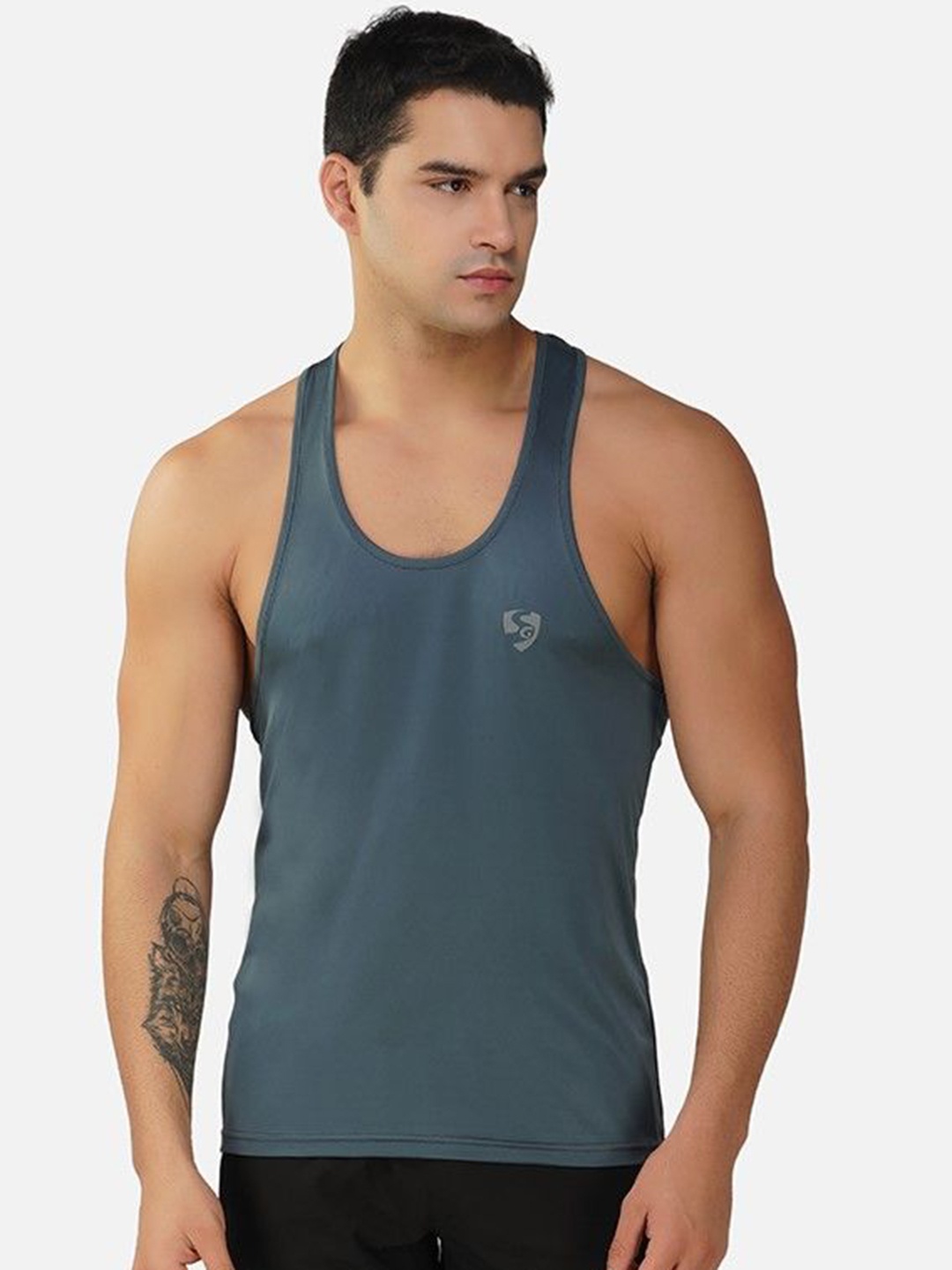 

SG Round Neck Cotton Innerwear Gym Vests, Grey