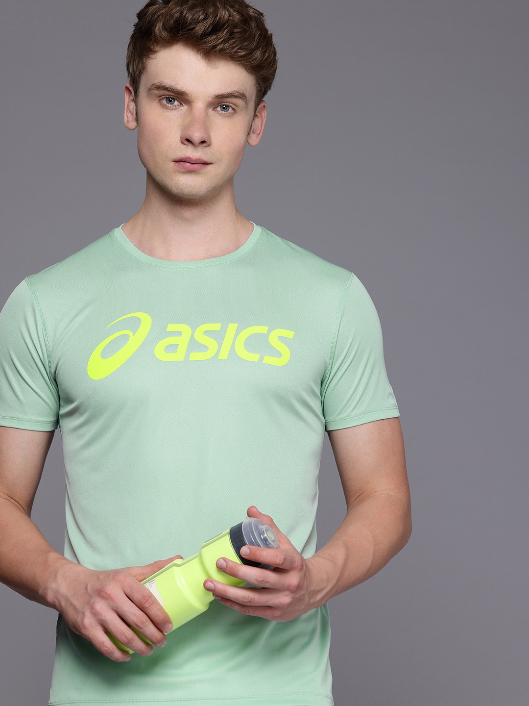 ASICS Brand Logo Printed Running T-shirt, Green