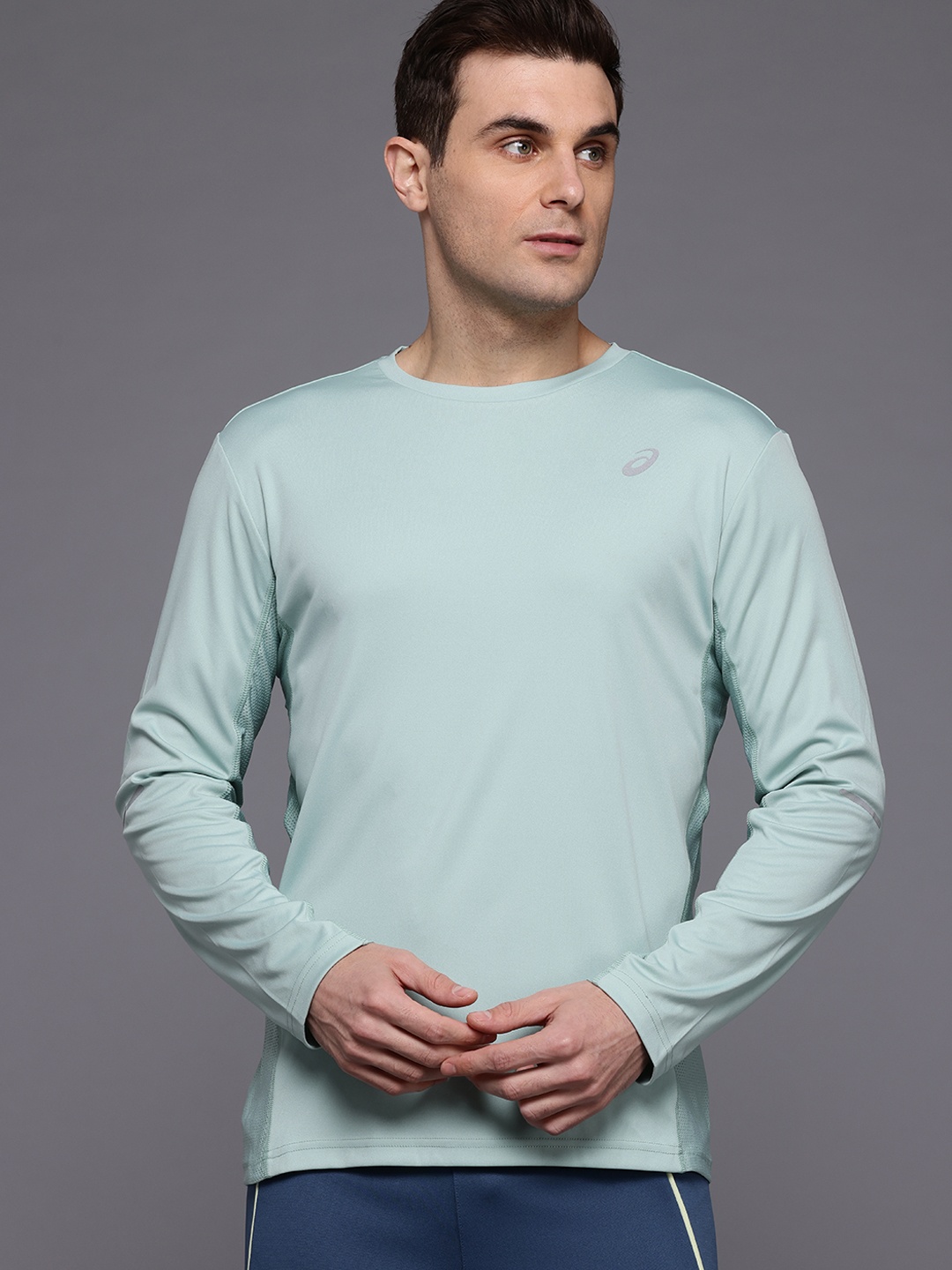

ASICS Solid Cut & Sew Running T-shirt with Reflective Details, Green