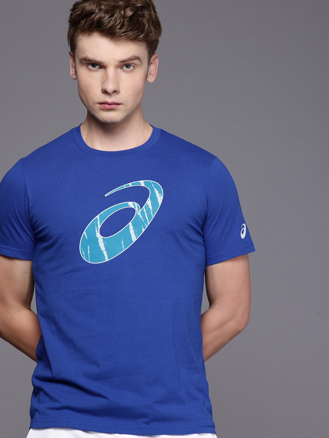 

ASICS Brand Logo Printed Sports T-shirt, Blue