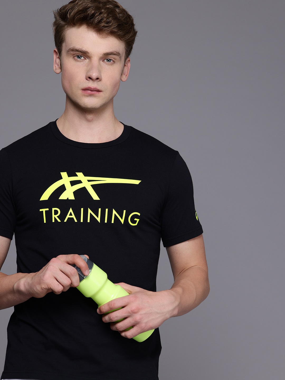 ASICS Brand Logo Printed Training T-shirt, Black